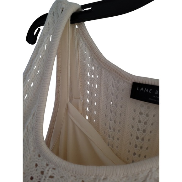 Lane Bryant Cream Crochet Knit Maxi Dress Chevron Ombre Size 14-16 1X #13 - Picture 4 of 7